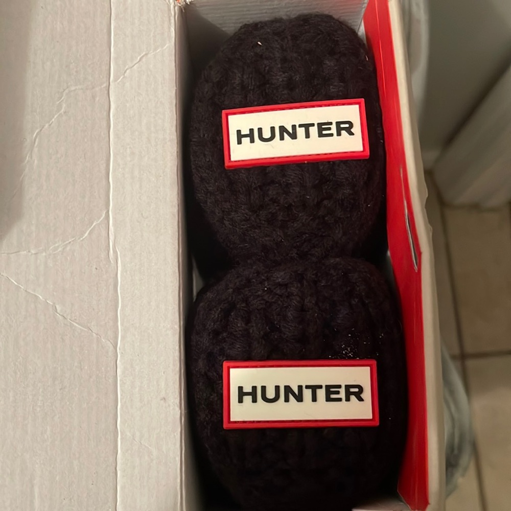 Hunter Original Cable Knitted Boot Socks Tall Black